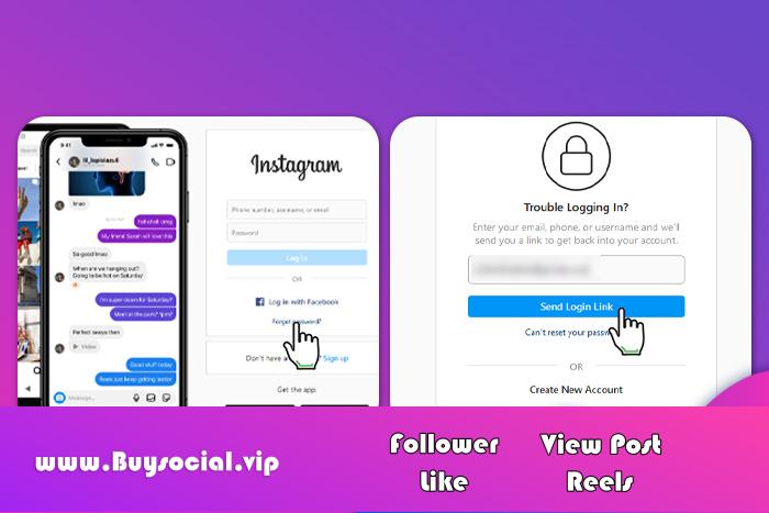 Instagram password recovery through the site