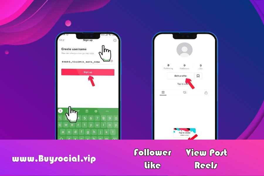 Create a new account on Tik Tok using email 3