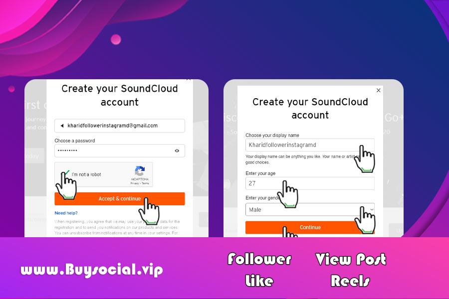 How can we create an account in the Soundcloud program?  2